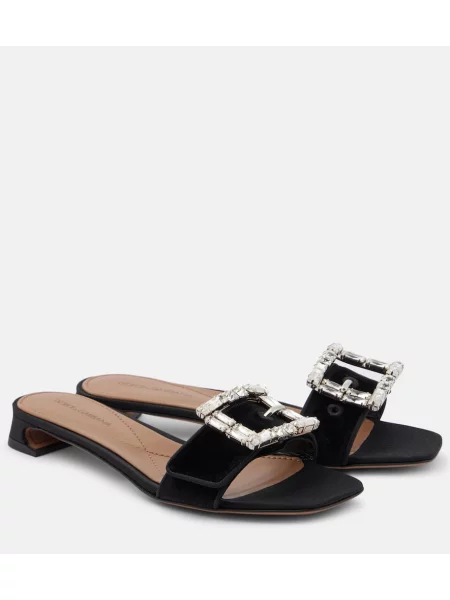 Sandale Dolce&gabbana de catifea negru