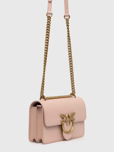 Шкіряна сумочка Pinko рожевий