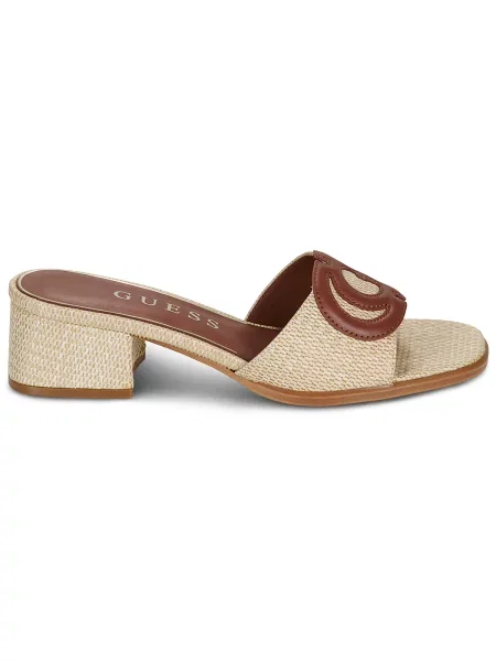 Pantofi Guess cu toc gros bej