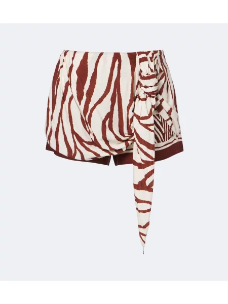 Pantaloni scurți Jacques Wei din piele maro