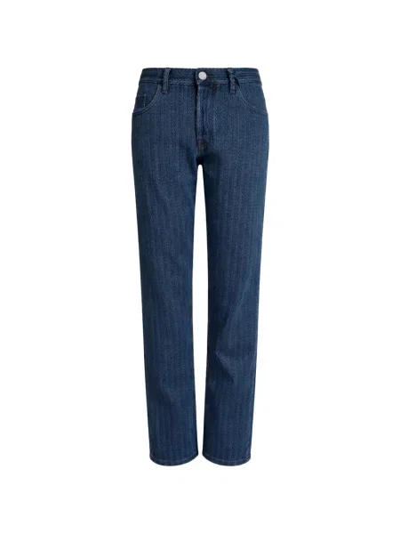 Jeansy straight leg Jacob Cohen w jodełkę niebieskie