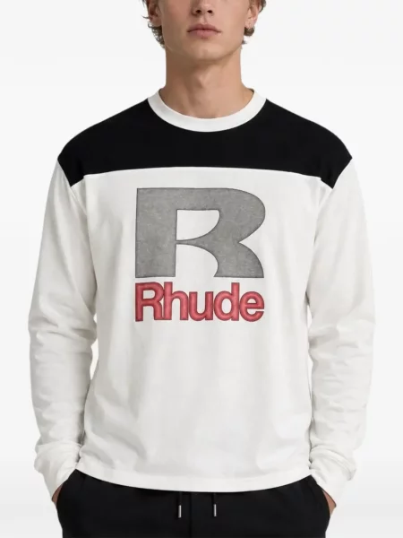 Lung tricou Rhude alb