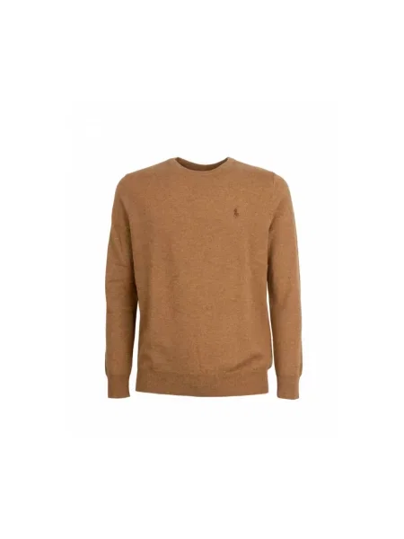 Sweter Polo Ralph Lauren wełniany z długim rękawem brązowy
