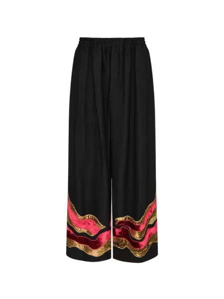 Pantaloni palazzo Biyan cu aplicații negru