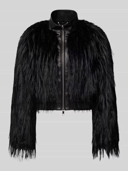Kurtka o kroju slim fit z imitacji futra model ‘CECOOL’ Boss czarna