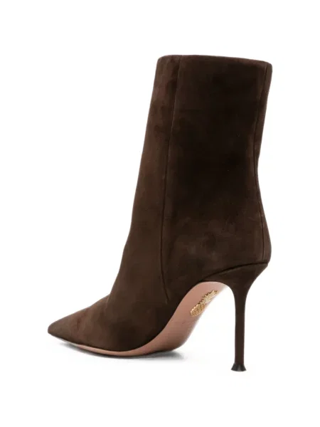 Botine Aquazzura din piele de căprioară maro