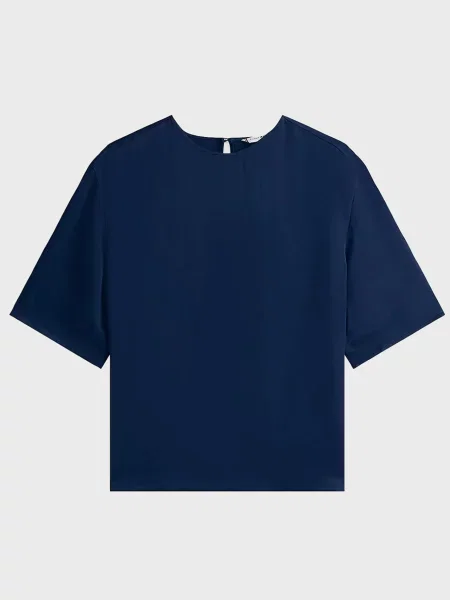 Атласна блуза Tommy Hilfiger синя