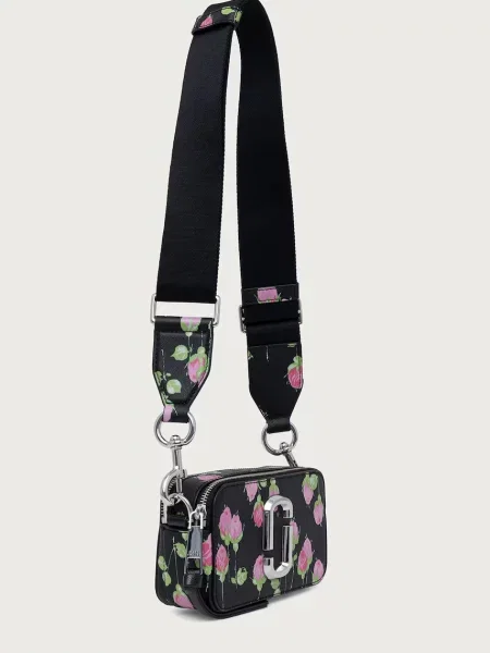 MARC JACOBS crossbody kabelka dámska kožená THE SNAPSHOT čierna
