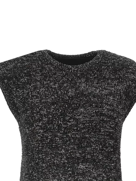 Топ Emporio Armani с пайети без ръкави черно