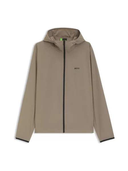 Kurtka treningowa o kroju regular fit z nadrukiem z logo model OW_Airynix JT HD 2' Boss brązowa