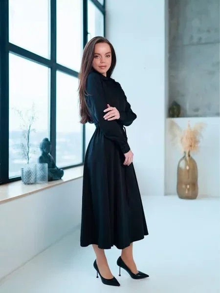 Платье миди Ladylike синее