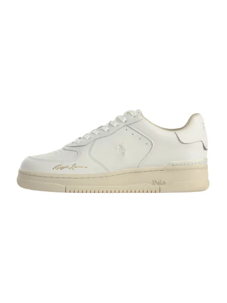 Sneakerși Polo Ralph Lauren din dantelă alb