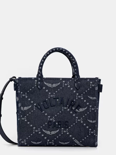 ZADIG&VOLTAIRE geantă ANGEL TOTE DENIM MONOGRAM