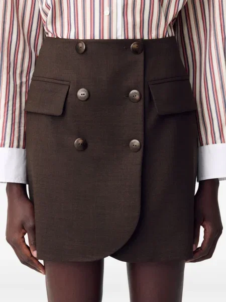 Fustă Claudie Pierlot de lână maro