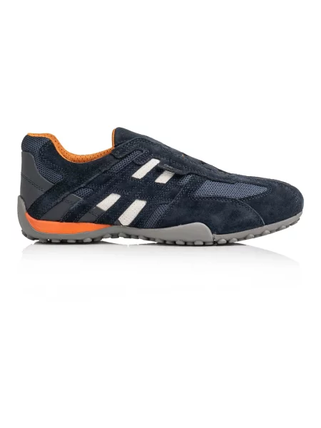 Sneakersy Geox skórzane w wężowy wzór niebieskie