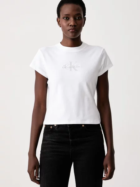 Calvin Klein Jeans tricou pentru femei din cu alb