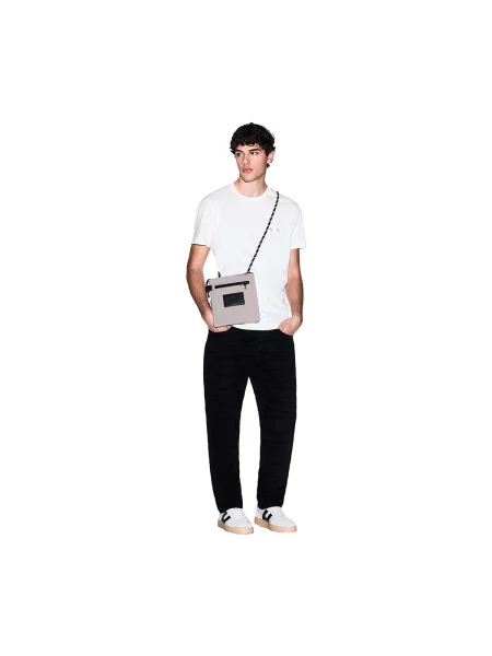 ARMANI EXCHANGE Tričko strieborná / šedobiela biela