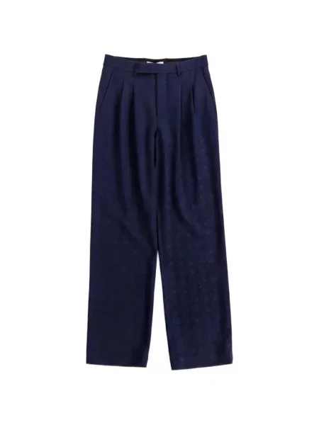 Pantaloni Marine Serre din jacard albastru