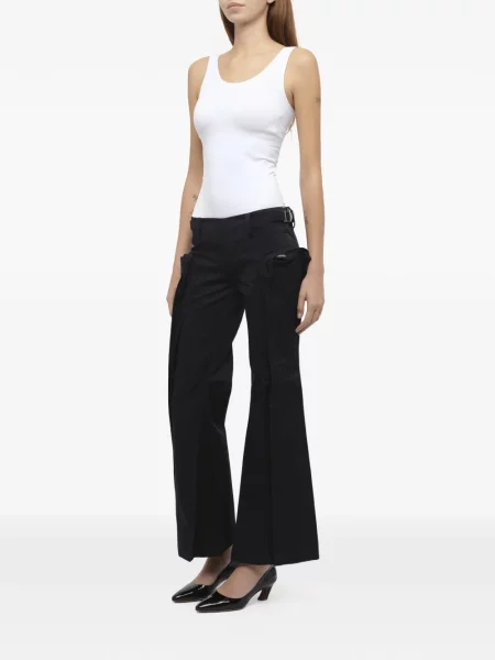 Pantaloni cargo Fax Copy Express evazate negru