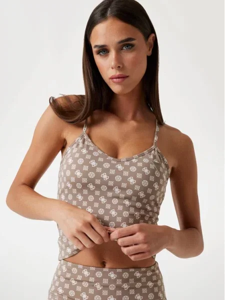 Guess Топ Slim Fit коричневий
