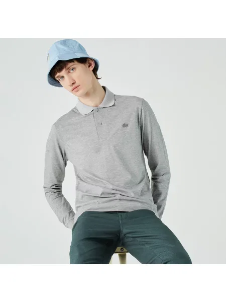 Поло Lacoste серое