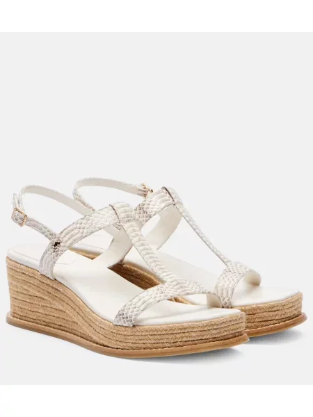 Kožené espadrilky Jimmy Choo sivá
