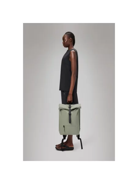 Rains plecak Rolltop Rucksack W3 duży gładki zielony