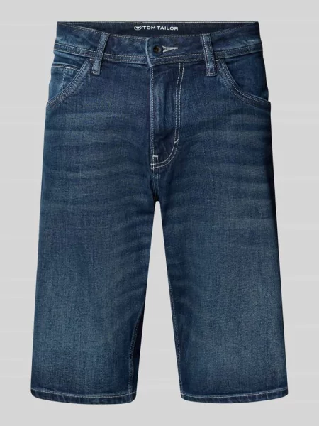 Szorty jeansowe o kroju slim fit z mieszanki bawełny model ‘JOSH’ Tom Tailor granatowe