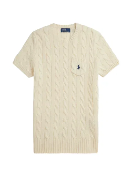 Scurt șapcă Polo Ralph Lauren cu broderie din jerseu maro