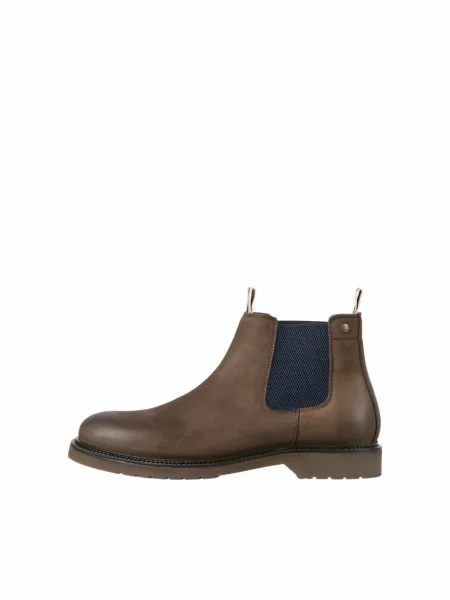 JACK & JONES Ghete chelsea Leyton bleumarin / deschis maro