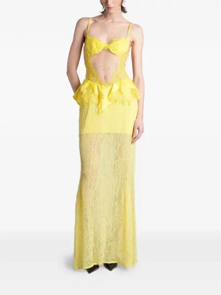 Rochie David Koma din dantelă galben