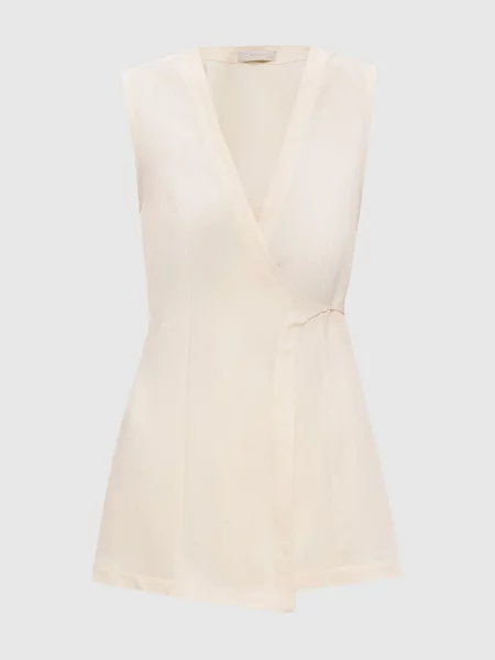 Жилет Khai на запах з льоном Faithfull бежевий