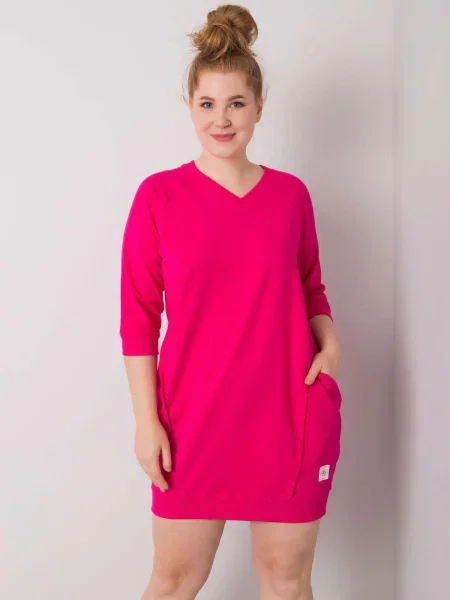 Oblekové šaty Fashionhunters fuchsia