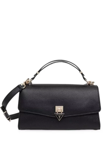 Geantă shopper Guess cu autograf negru