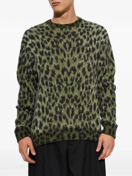 Pulover Laneus cu model leopard verde