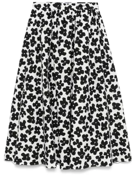 Fusta maxi Msgm cu model floral cu imagine alb