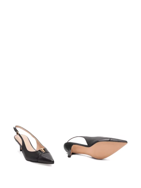 Pantofi cu toc Twinset cu toc jos cu cataramă negru