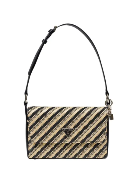 Geanta crossbody Guess cu dungi negru