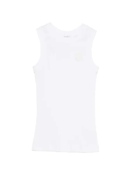 Top Brunello Cucinelli cu aplicații cu nervuri alb