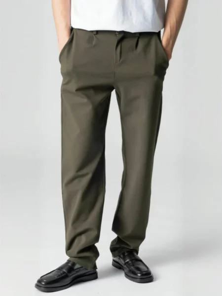 TEESHOPPEN Pantaloni Wide verde