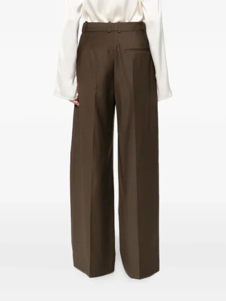 Pantaloni The Frankie Shop de flanelă maro