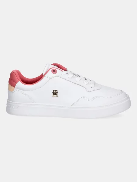 Usnjene superge Tommy Hilfiger ESSENTIAL ELEVATED COURT SNEAKER bela