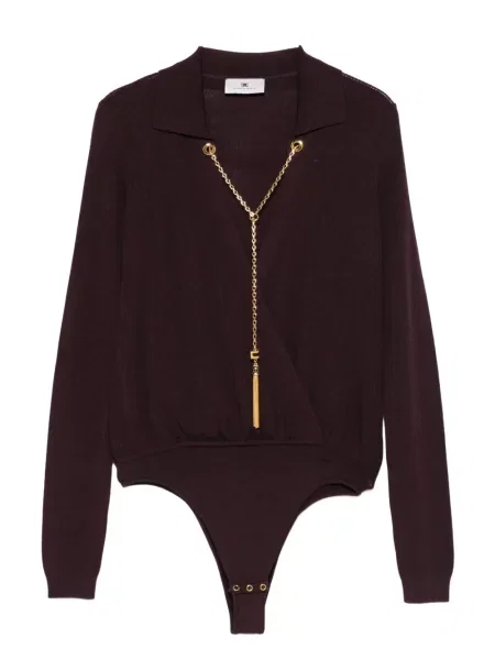 Boríték fazonú body Elisabetta Franchi piros