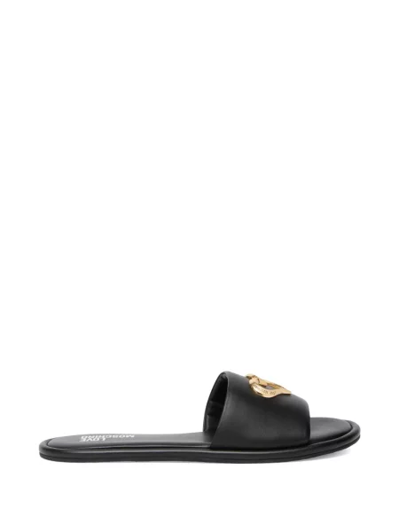 Papuci Love Moschino cu motiv cu inimi negru
