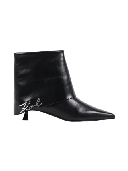 Buty do kostki Karl Lagerfeld skórzane czarne