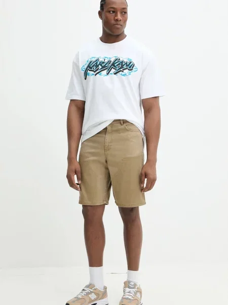 Szorty o kroju regular fit z 5 Karl Kani brązowe