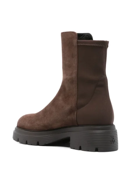 Botine Stuart Weitzman din piele de căprioară cu platformă maro
