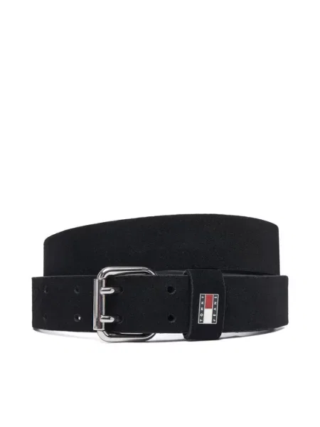 Tommy Jeans Pasek Tjw Square Suede czarny