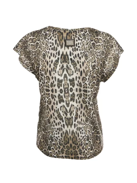 Tricou Philipp Plein cu imagine cu model leopard maro
