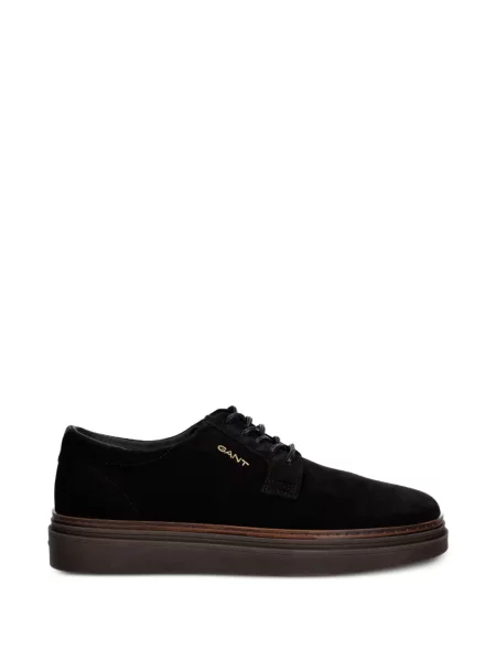 Sneakers Gant με κορδόνια σουέντ μαύρο